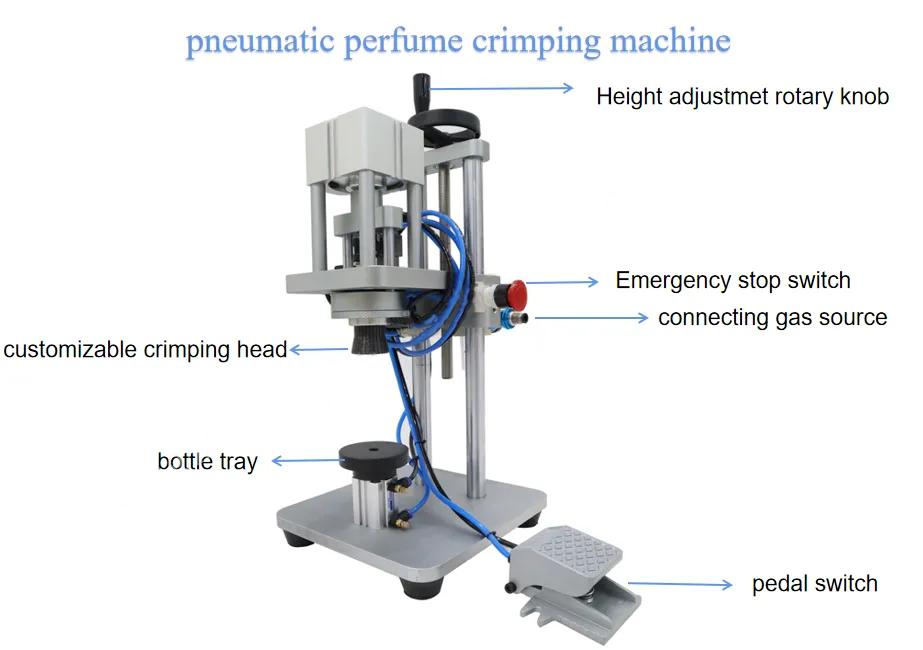 Machine à sertir les parfums, semi-automatique, manuelle